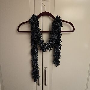 Elegant Black Ruffled Scarf
